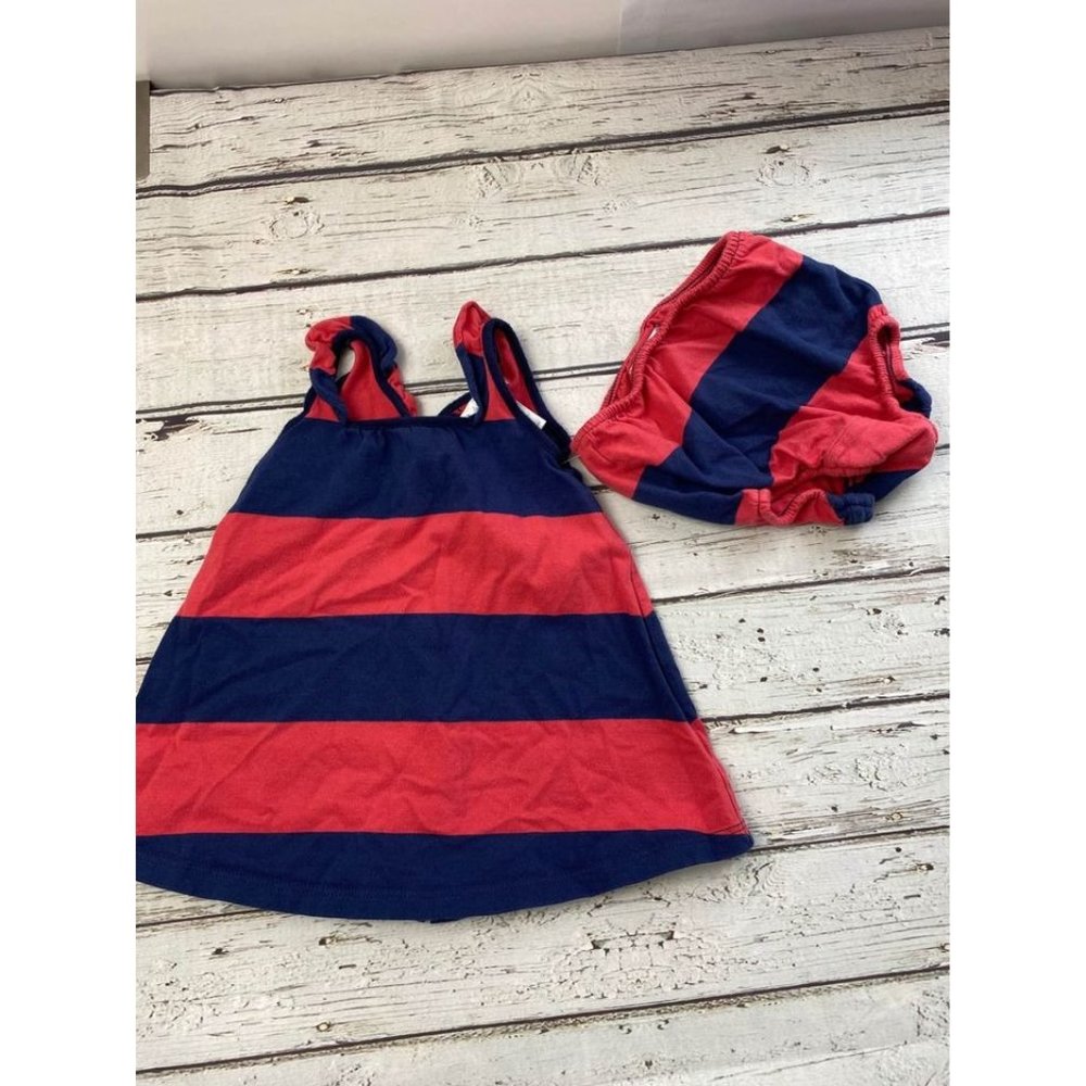 Ralph Lauren Red and Blue Striped Kids Dress
